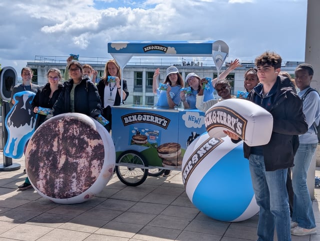 Confero’s Ben & Jerry’s sampling activation with the branded cart and consumers